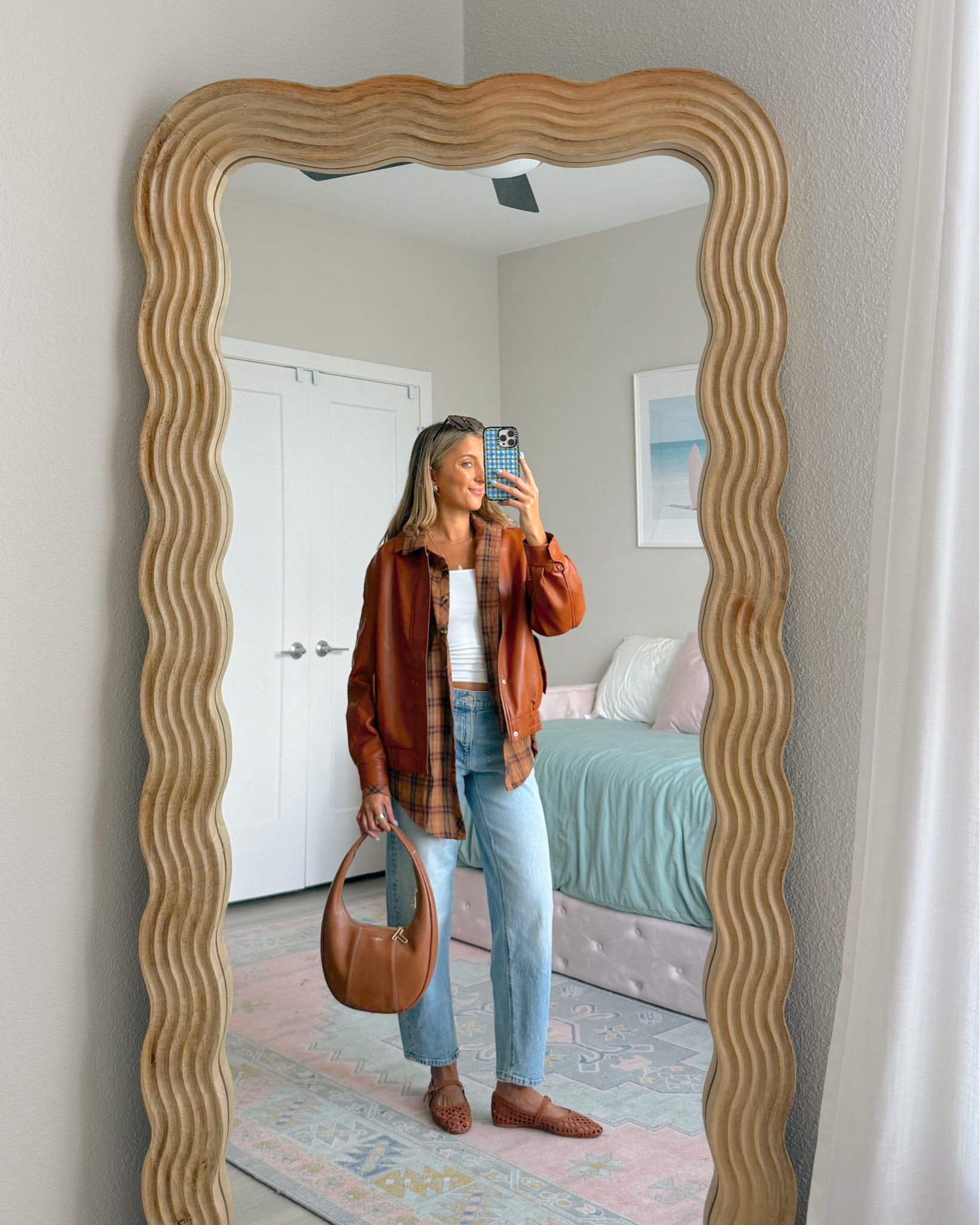 Amazon Thanksgiving outfit ideas / Amazon fall outfit ideas. 🎃💕 The cutest leather jacket flannel and barrel jeans 

#LTKSeasonal #LTKFindsUnder50 #LTKFindsUnder100