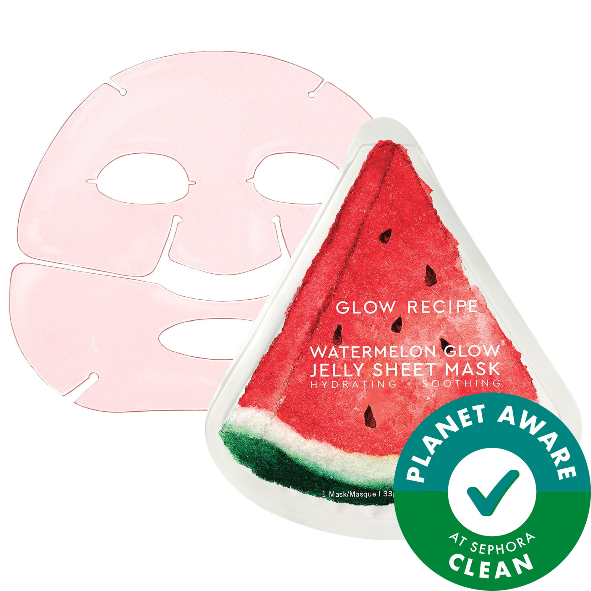 Glow Recipe Watermelon Glow Hydrating & Soothing Jelly Sheet Mask 1.16 oz / 33 g | Sephora (US)