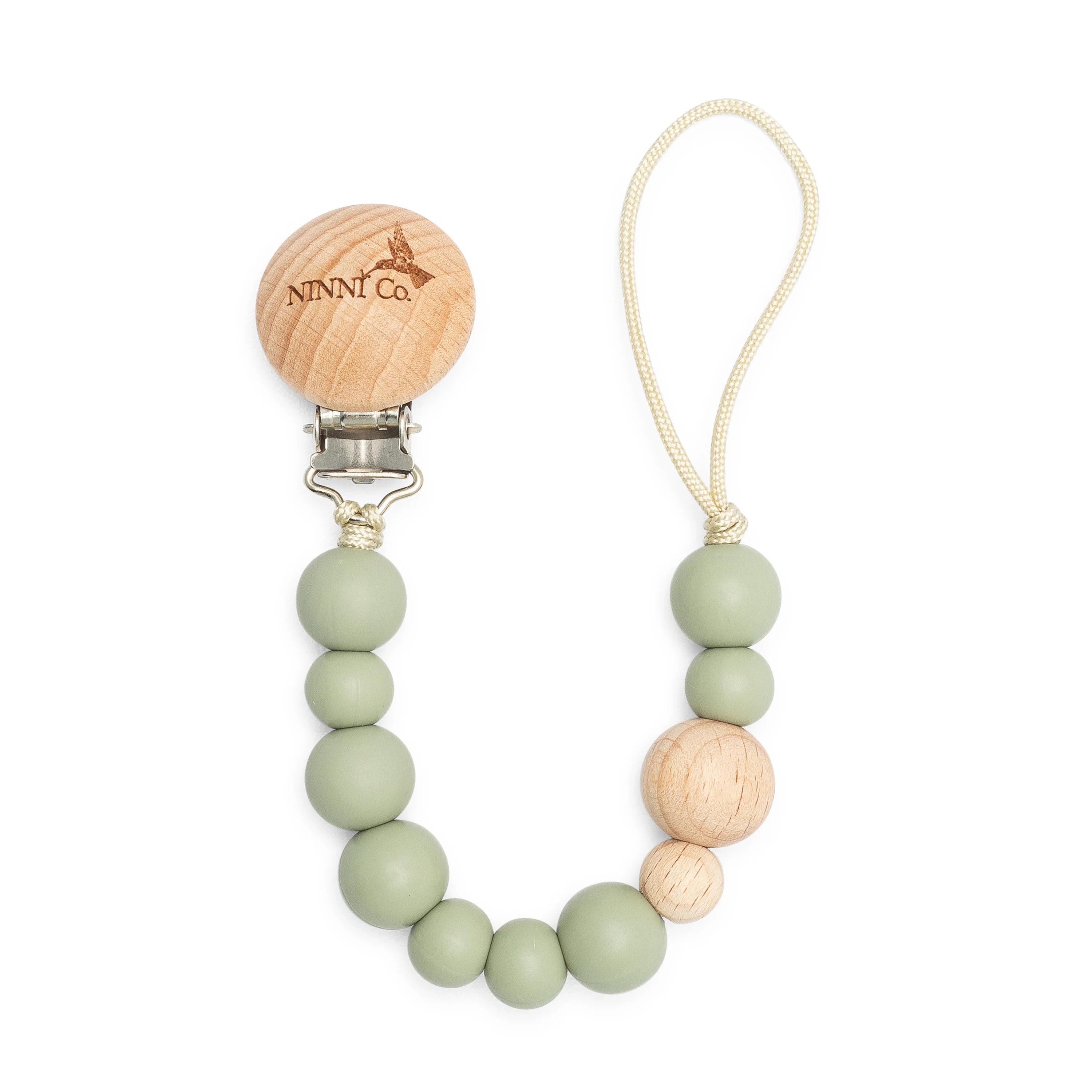 Ninni Co. Olive Green Pacifier Clip | Ninni Co