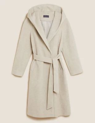Hooded Belted Longline Wrap Coat | Marks and Spencer Benelux