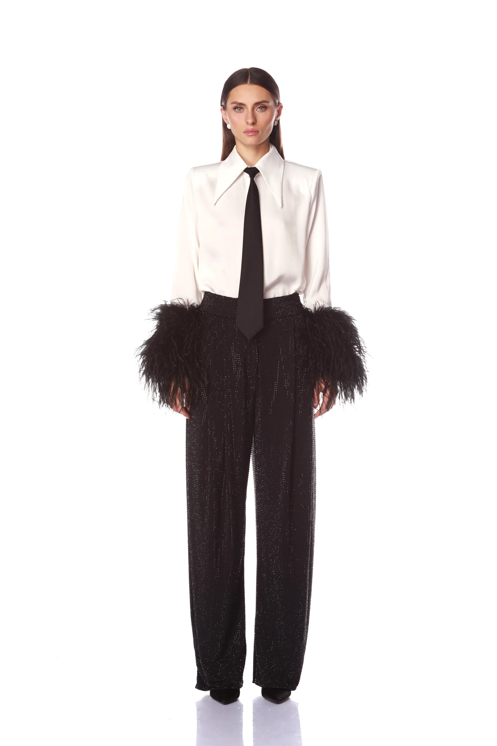 Blair Top with Feather Trim | Bronx and Banco