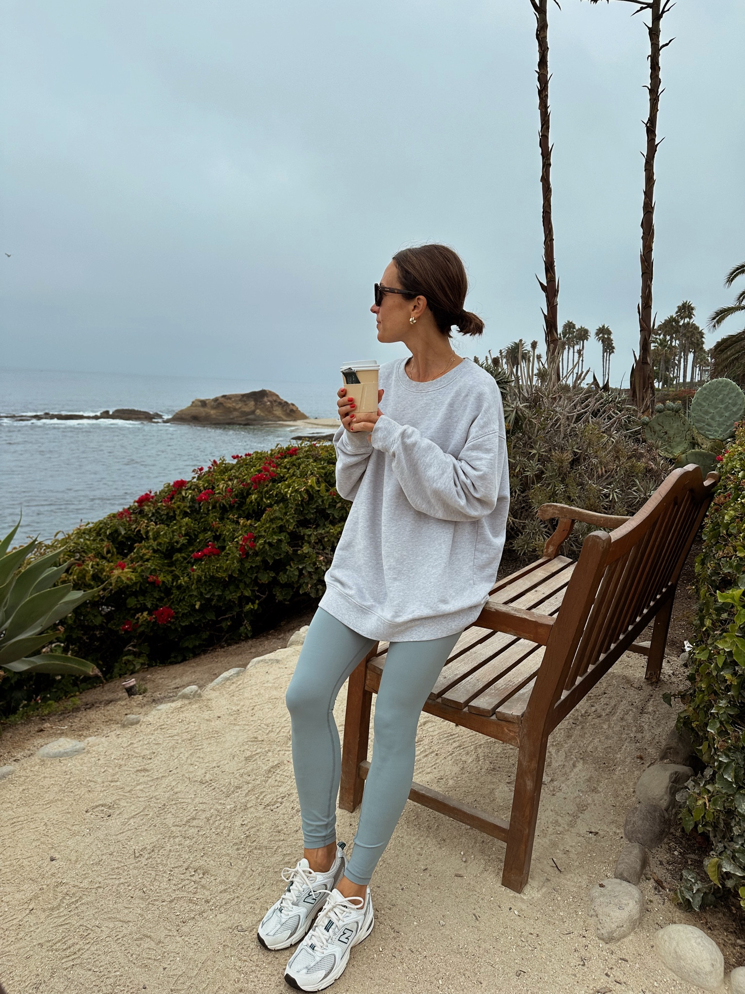 Morning walk 
Sweatshirt is 20% off this weekend - wearing the Xs/s and I’m 5’1 
Leggings are buttery soft, tts, and color is vintage pistachio (short gal friendly) 

#LTKActive #LTKOver40