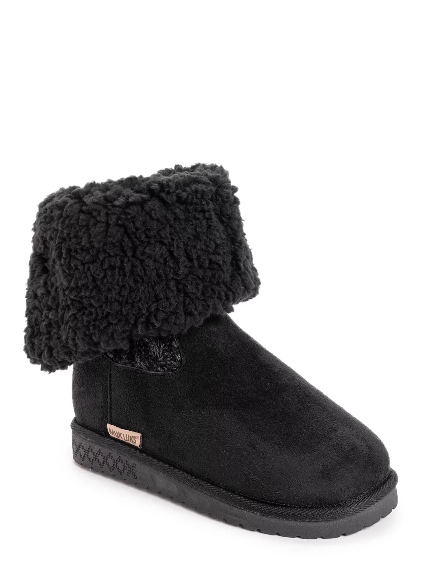 Muk Luks Women's Fold Over Boots (Wide Width Available) | Walmart (US)