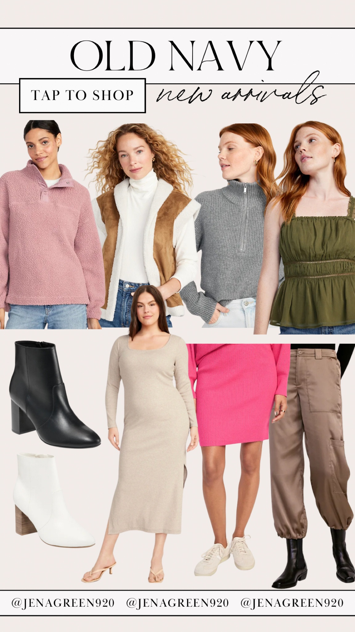 Old Navy New Arrivals | Sherpa Vest | Sherpa Pullover | Fall Outfit | Ribbed Sweater | Ribbed Midi Dress | Cargo Jogger Pants | Faux Leather Booties 

#LTKstyletip #LTKshoecrush #LTKfindsunder50