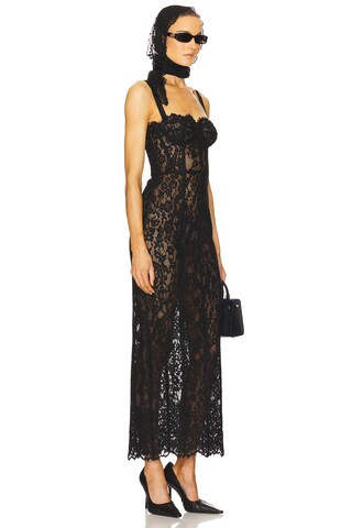 Helsa The Lace Column Dress in Black from Revolve.com | Revolve Clothing (Global)