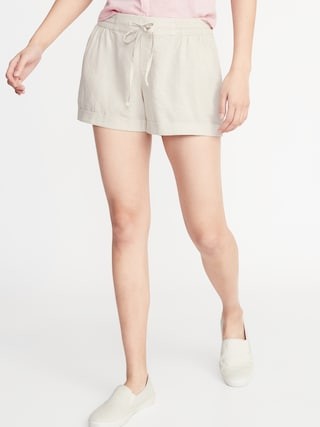 Mid-Rise Linen-Blend Shorts for Women - 4-inch inseam | Old Navy US