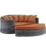 Modway Summon Wicker Rattan Aluminum Outdoor Patio Poolside Sectional Daybed with Sunbrella Fabric C | Amazon (US)