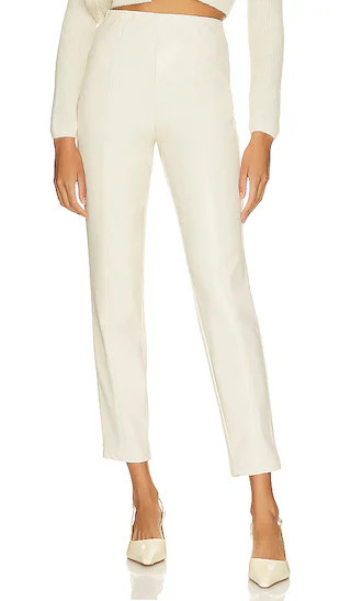 Simone Faux Leather Pants in Ivory | Revolve Clothing (Global)