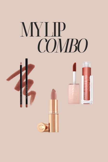 My go to lip combo 💋 

Anastasia Beverly Hills Cool brown liner 
Charlotte Tilbury Lipstick Penelope Pink 
Maybelline Lifter Gloss - Topaz 

Makeup, lipstick, lip combo 

#LTKbeauty #LTKfindsunder100
