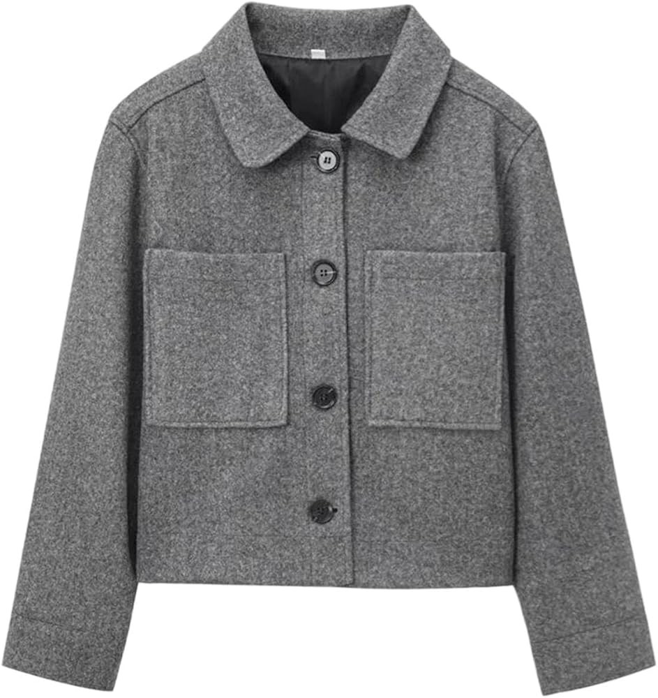 Women's Short Jacket Elegant Cropped Tweed Coat Casual Fashion Slim Fit Outerwear | Amazon (US)