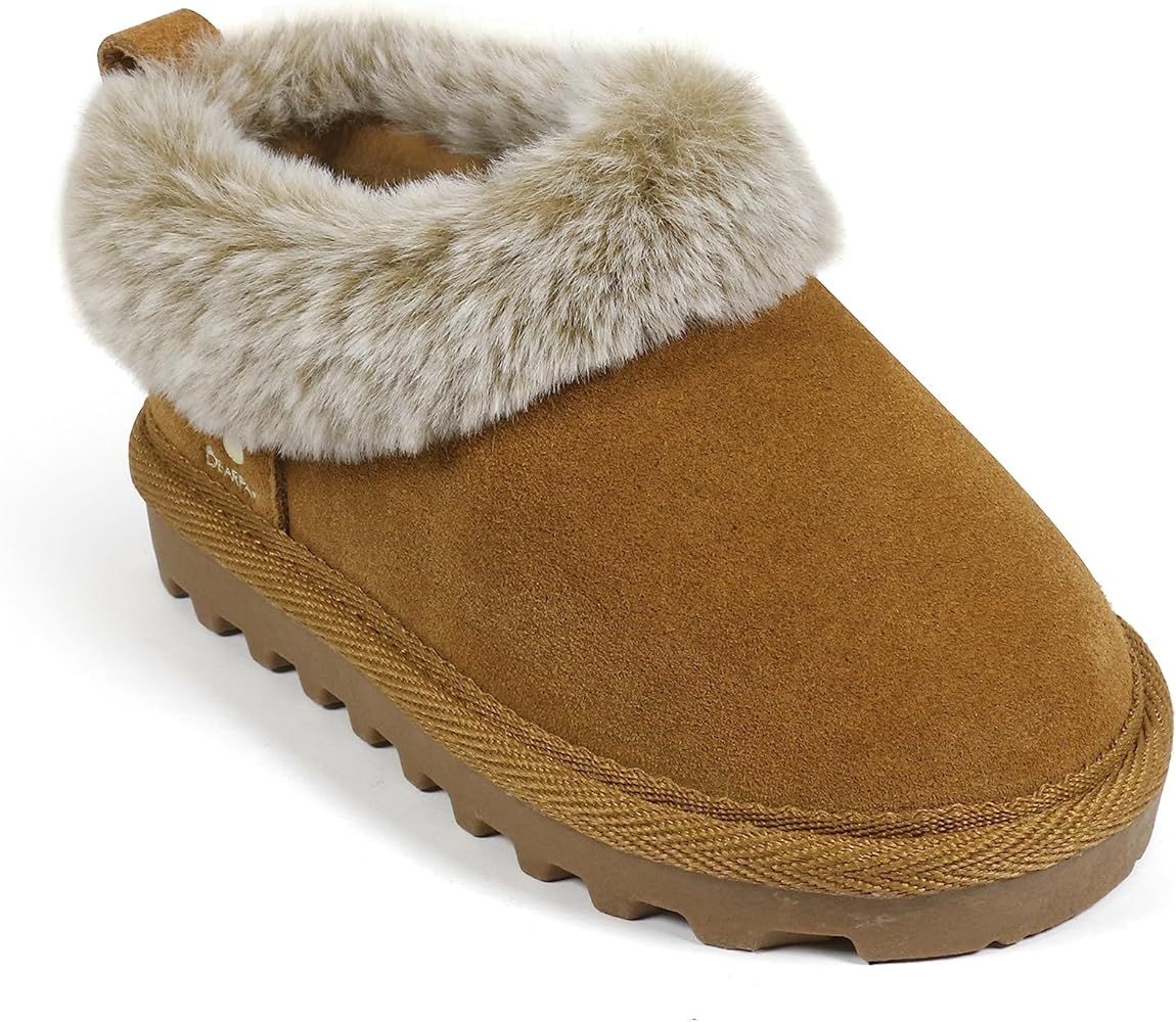 BEARPAW Unisex Faux Fur Lined Suede Infant Shoes - Hard Bottom Baby Shoes for Boys and Girls - Le... | Amazon (US)