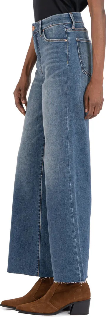 Meg Fab Ab High Waist Raw Hem Ankle Wide Leg Jeans | Nordstrom
