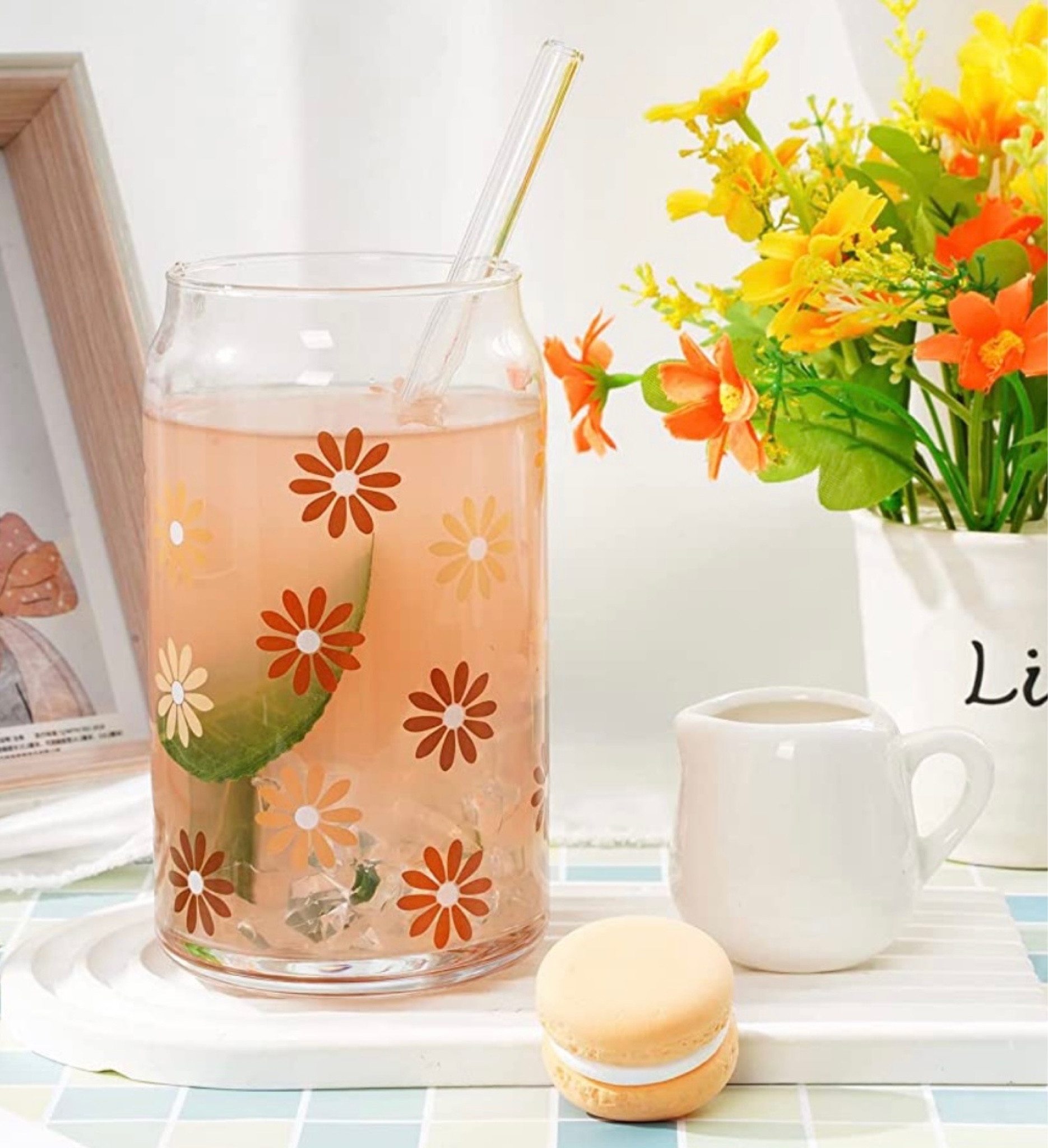Cutest Summer Glass cups with lids & straws! 

#ltkcoffee #coffee #coffeeglass #tea #teacup 

#LTKGiftGuide #LTKhome #LTKunder50