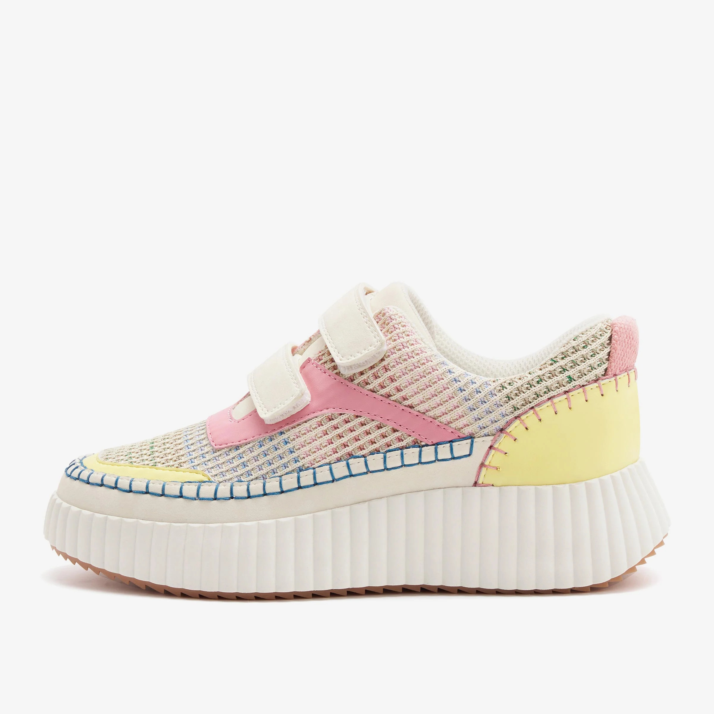 Women's Woven Knit Double Strappy Multicolor Sneakers | REDTOP