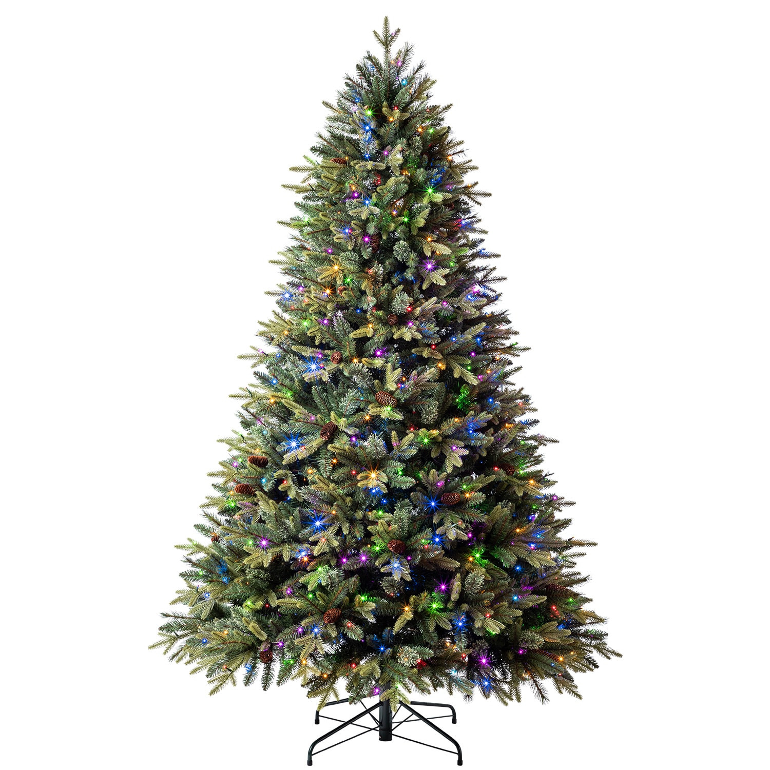 Holiday Living Hayden 7.5-ft Hayden pine Pre-lit Artificial Christmas Tree with Color Changing LE... | Lowe's
