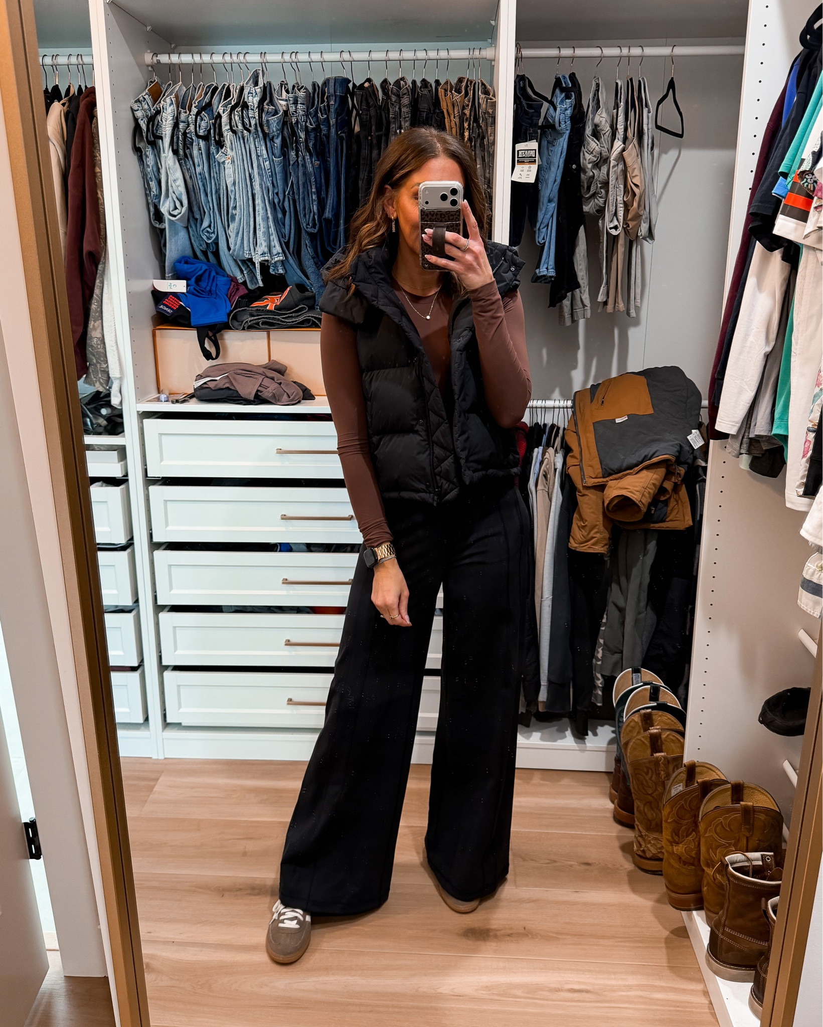 Vest-6
Bodysuit-medium
Pants-small
Sneakers-size down 1/2 size 

#LTKTall #LTKootd #LTKSaleAlert