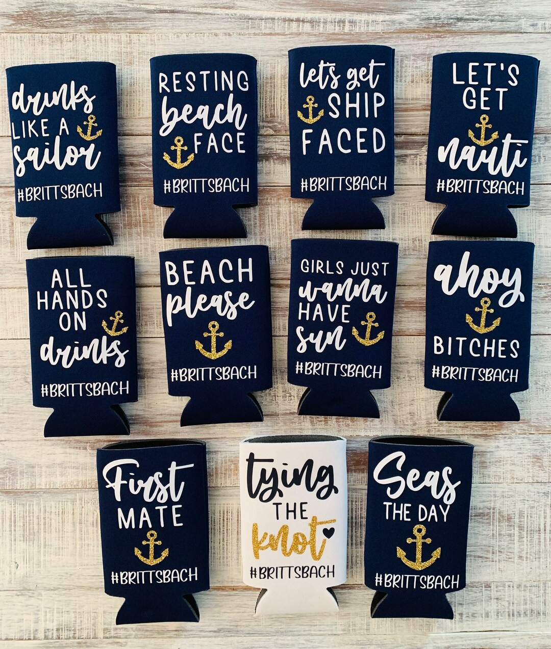 Bachelorette koozies * slim koozies * nautical koozies * nautical bachelorette party * bacheloret... | Etsy (US)