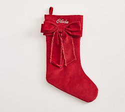 Classic Velvet Bow Stockings | Pottery Barn (US)