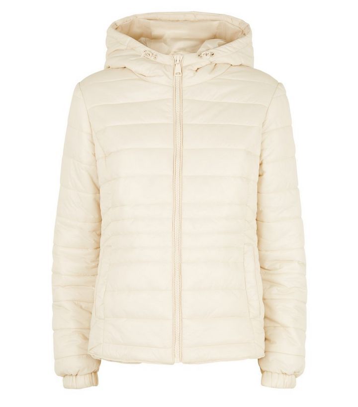 White Hooded Lightweight Puffer Jacket  | New Look | New Look (UK)