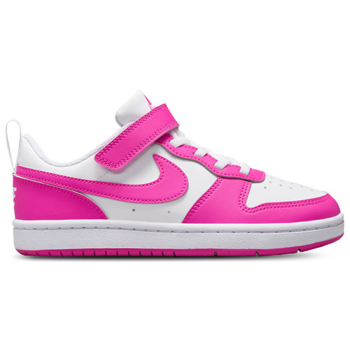 Nike Boys Nike Court Borough Low Recraft - Boys' Preschool Basketball Shoes White/Laser Fuchsia Size 11.0 | Champs Sports