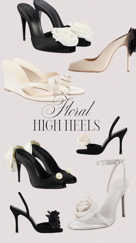 Floral high heel round up! Have the tan mules with black flower and black sling backs with white flower. Both so chic and easy to walk in!

#LTKwedding #LTKworkwear #LTKSeasonal