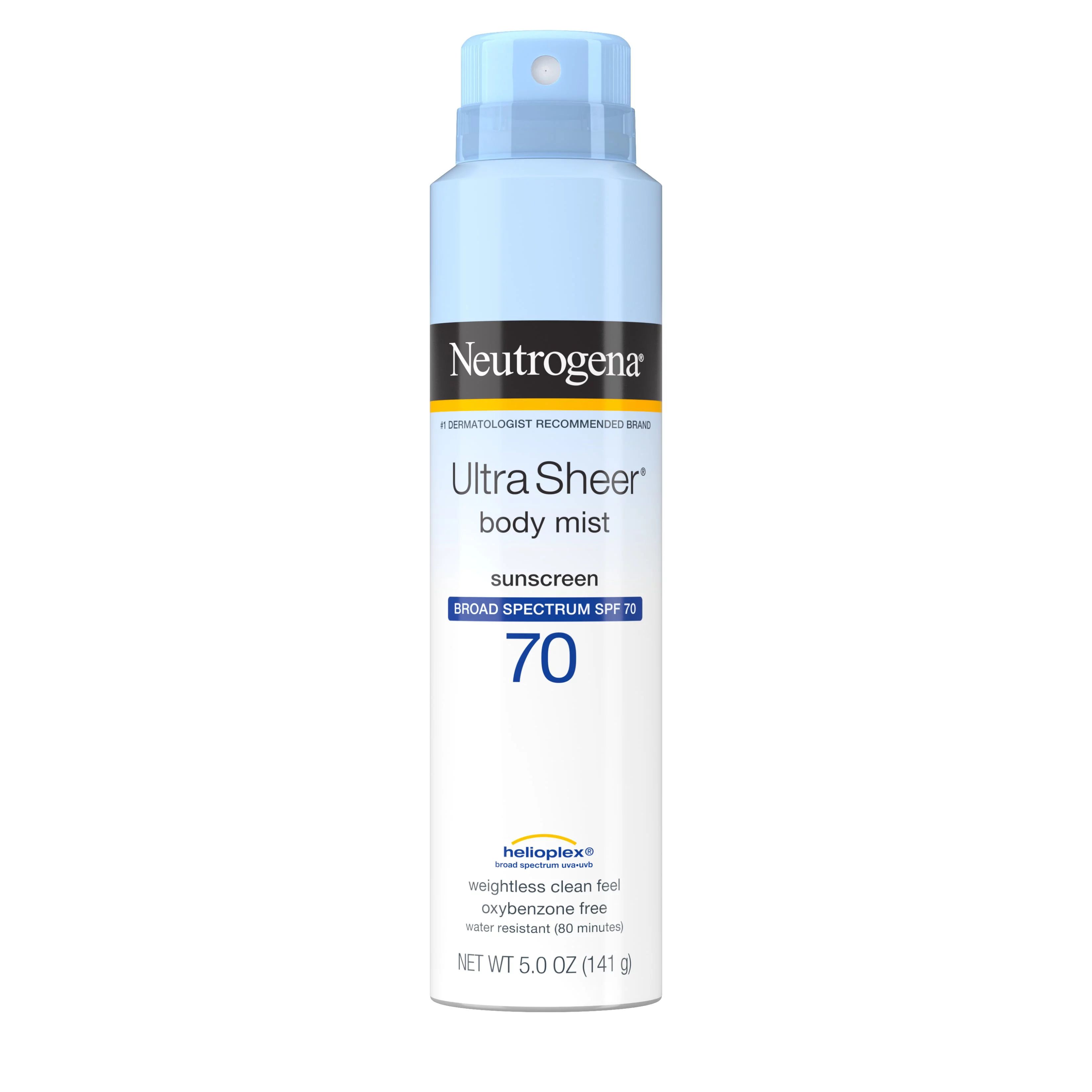 Neutrogena Ultra Sheer Lightweight Sunscreen Spray, SPF 70+, 5 oz - Walmart.com | Walmart (US)