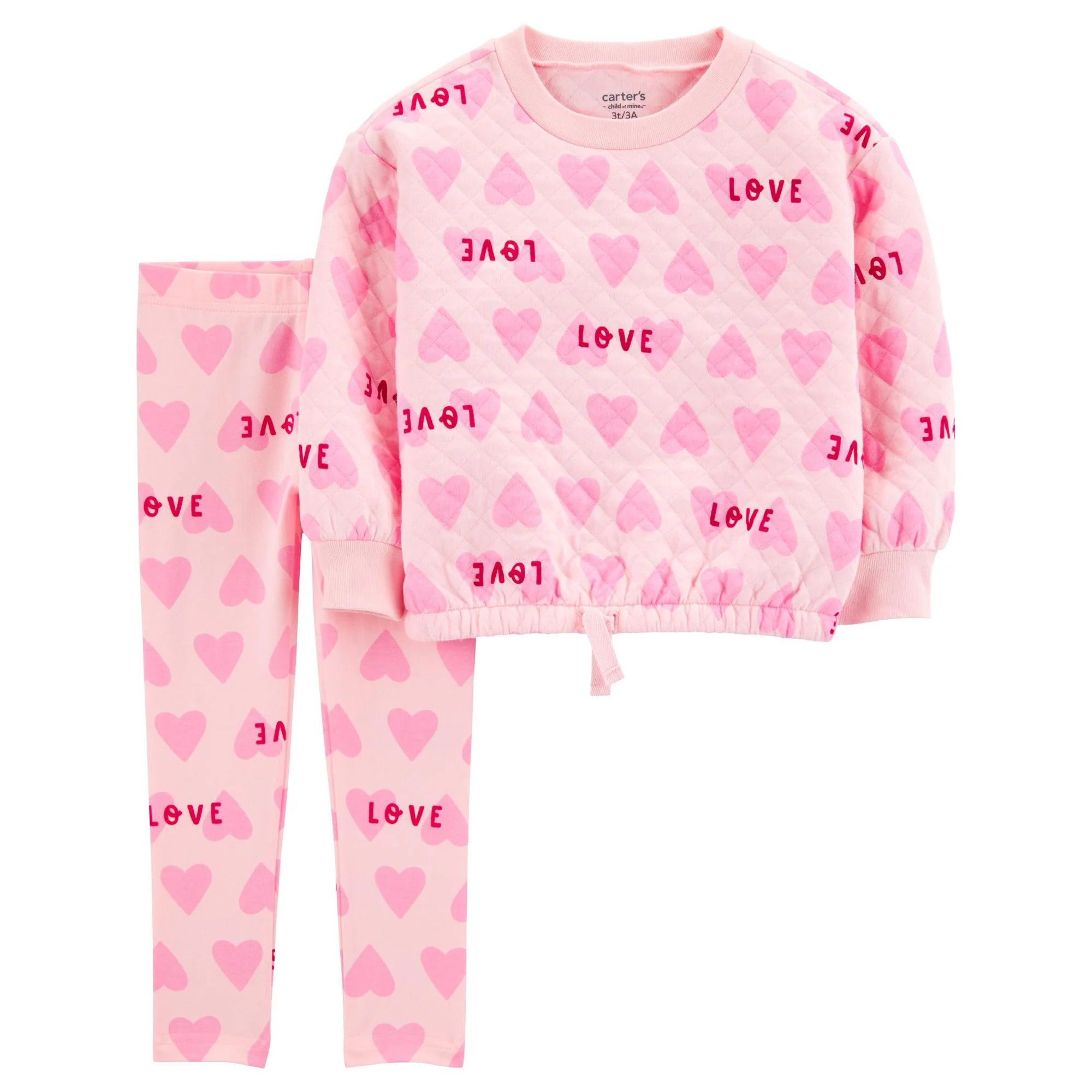 Carter's Child of Mine Toddler Girl Valentine's Day Outfit Set, 2-Piece, Sizes 12M-5T | Walmart (US)