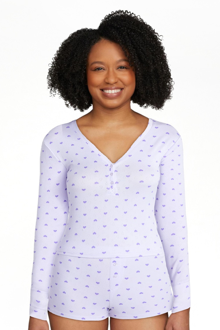 No Boundaries Giftable Henley Sleep Top and Shorts with Socks Set, 3-Piece, Women's XXS-3X | Walmart (US)