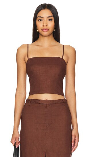 Bardot x REVOLVE Sita Top in Chocolate. - size 12 | Revolve Clothing (Global)