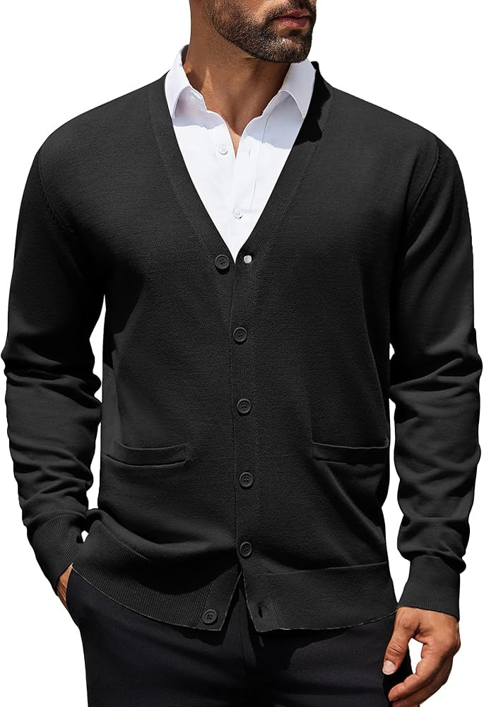 COOFANDY Mens Cardigan Sweaters Long Sleeve V Neck Cardigans Lightweight Knitted Button Down Swea... | Amazon (US)