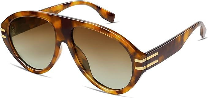 VANLINKER Oversized Retro Aviator Sunglasses Womens Mens Polarized Trendy 70s Vintage Sun Glasses... | Amazon (US)