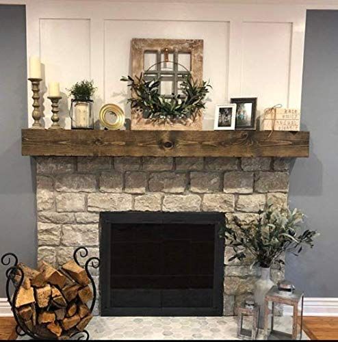 Amazon.com: Rustic Fireplace Mantel Shelf Wooden Beam Distressed Handmade Floating Farmhouse : Ha... | Amazon (US)