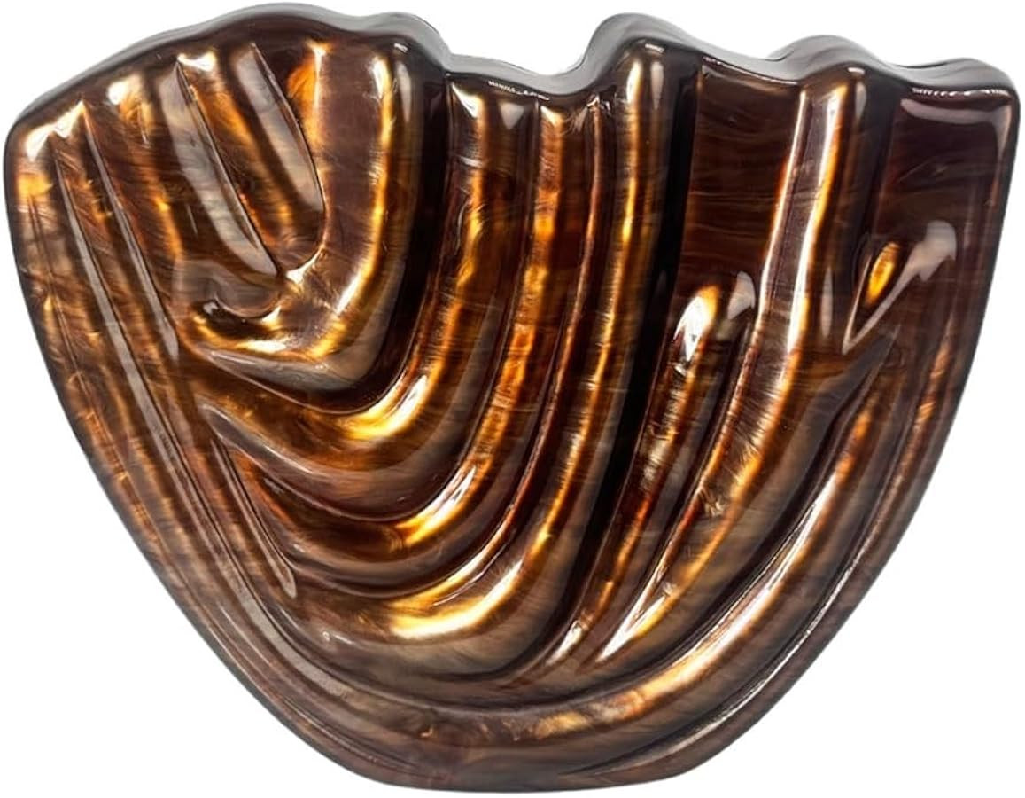 Artistic Sculptural Design Acrylic Clutch for Women Unique Shell Shaped Evening Purse Crinkled Ha... | Amazon (US)