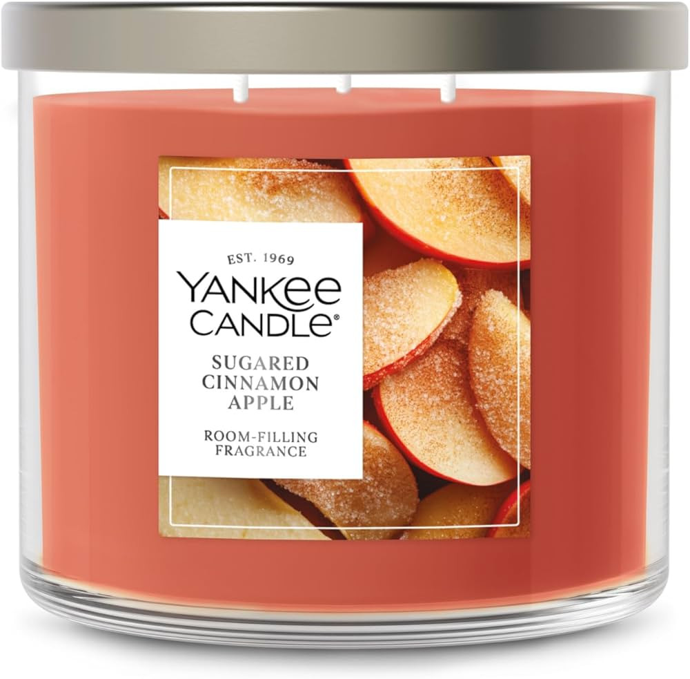 Yankee Candle 3-Wick Scented Candle with up to 40 Hour Burn Time, Aroma of Crunchy Apple Slices S... | Amazon (US)