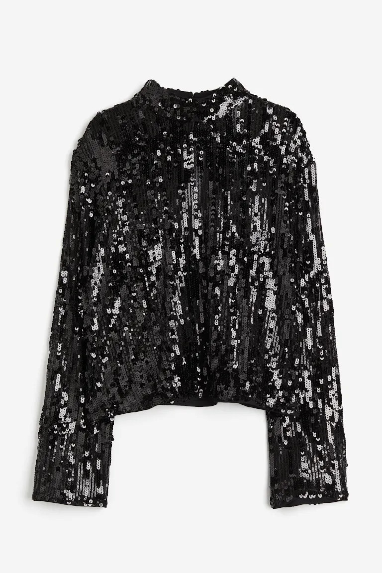Bluse mit Pailletten | H&M (DE, AT, CH, NL, FI)