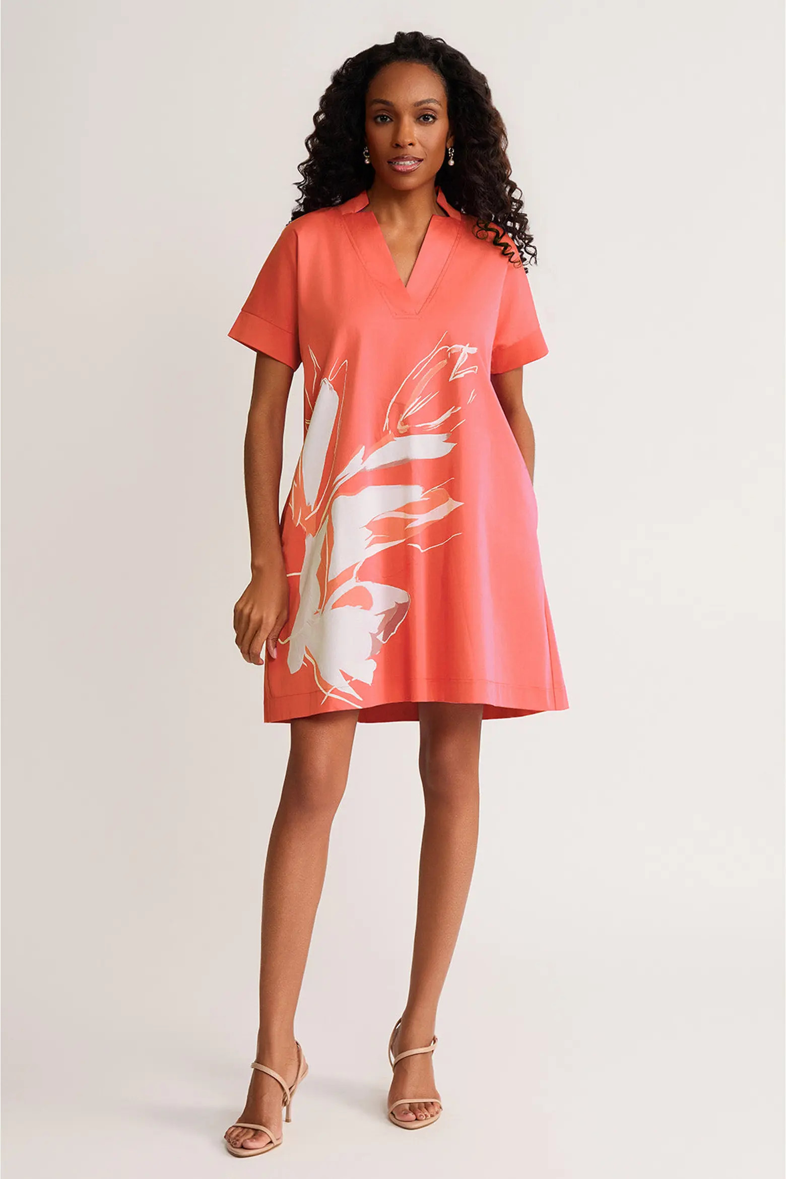 Relaxed A-Line Floral Printed Stretch Cotton Dress (Women) | Nordstrom | Nordstrom