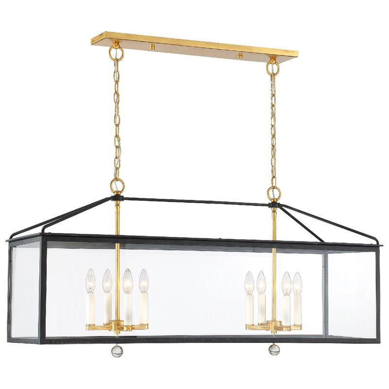 Weston 8-Light Lantern, Black/Gold | One Kings Lane