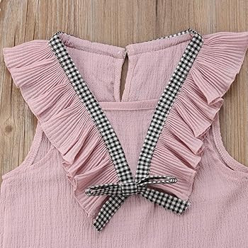 Toddler Baby Girl Sleeveless Tops Plaid Button Summer Shorts Set Clothes Outfits | Amazon (US)