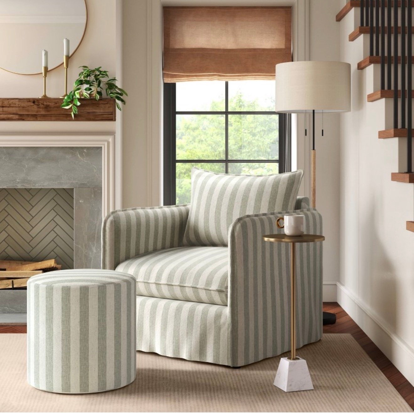 Home finds. Accent chair and ottoman.

#LTKHome