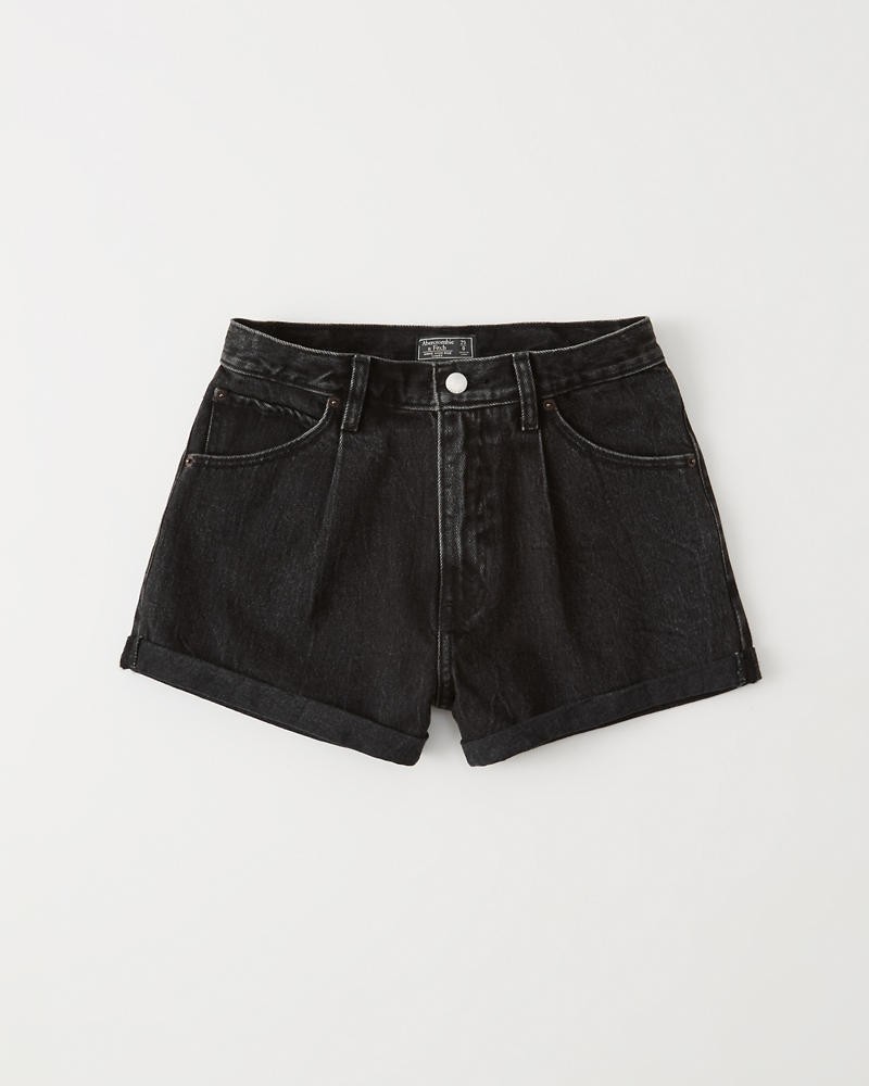 Pleated Denim Shorts | Abercrombie & Fitch US & UK