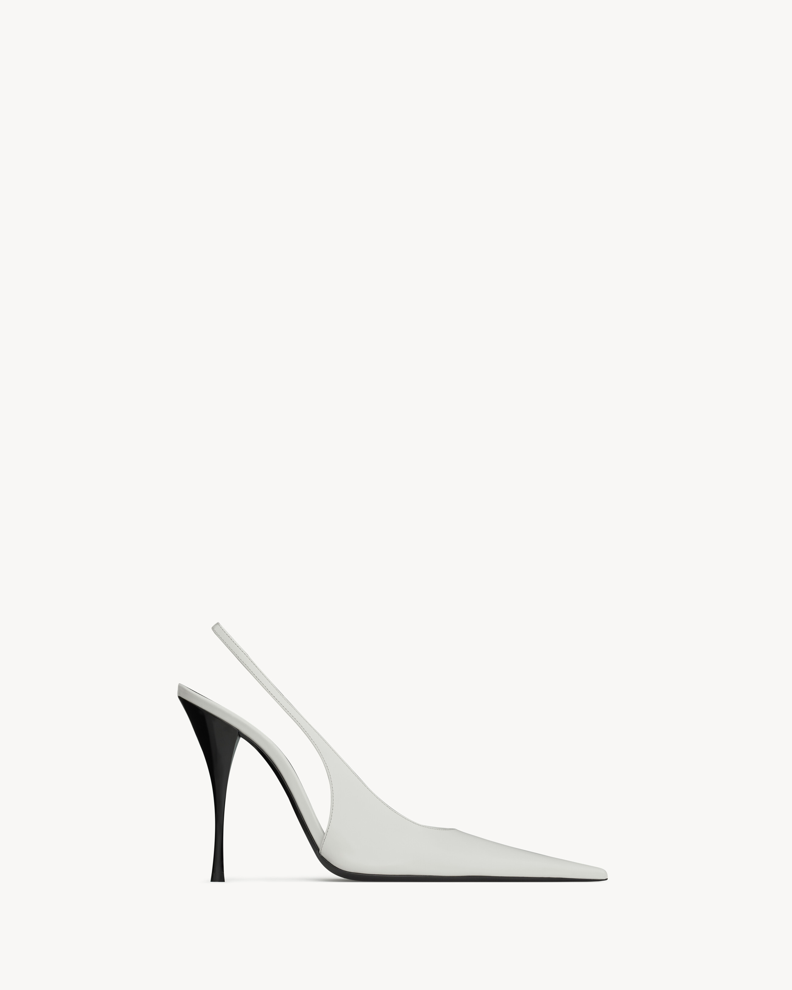 Saint Laurent P. a.r. i.s. Slingback Pumps In Smooth Leather - White - Women - 37.5 | Saint Laurent Inc. (Global)