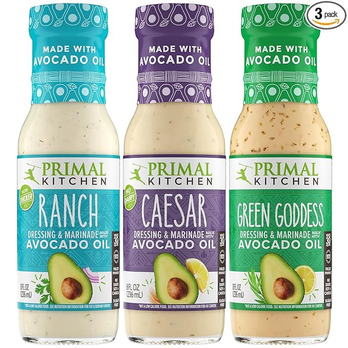 Primal Kitchen Ranch, Caesar, and Green Goddess Salad Dressing & Marinade made with Avocado Oil V... | Amazon (US)