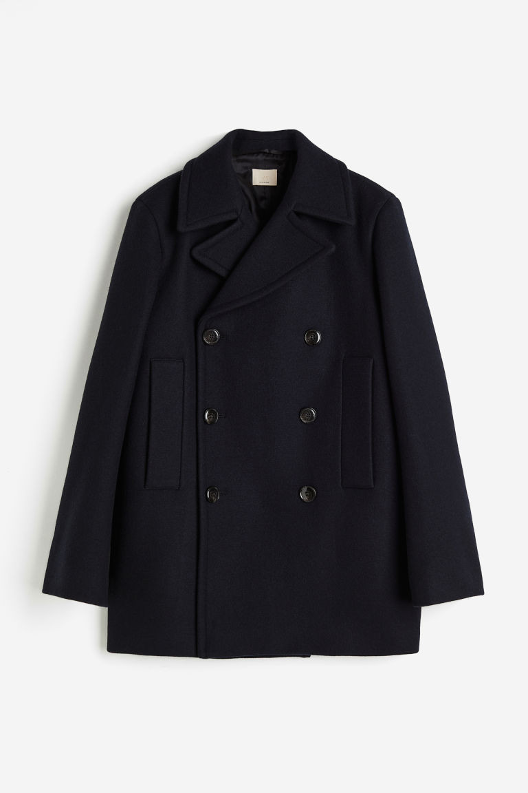 H & M - Oversized wool-blend coat - Blue | H&M (UK, MY, IN, SG, PH, TW, HK)