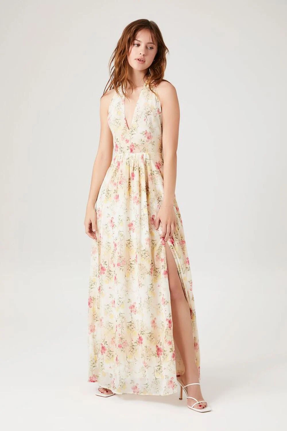 Floral Print Plunging Maxi Dress | Forever 21 (US)