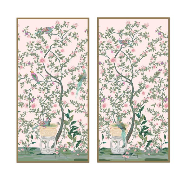 Sitting Bird Panel Pair | Urban Garden Prints