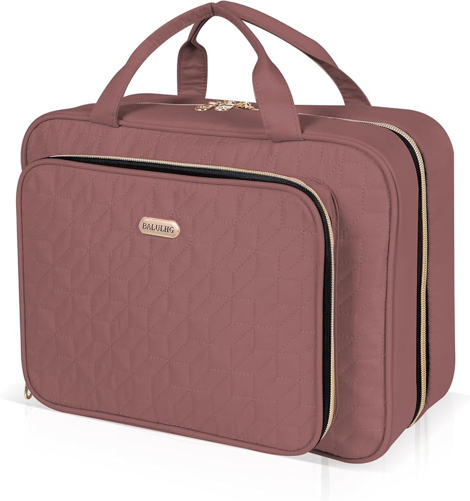 Travel Toiletry Bag for Women Large Capacity with Hook - Portable Cosmetic Case,Hanging Makeup Ba... | Amazon (US)