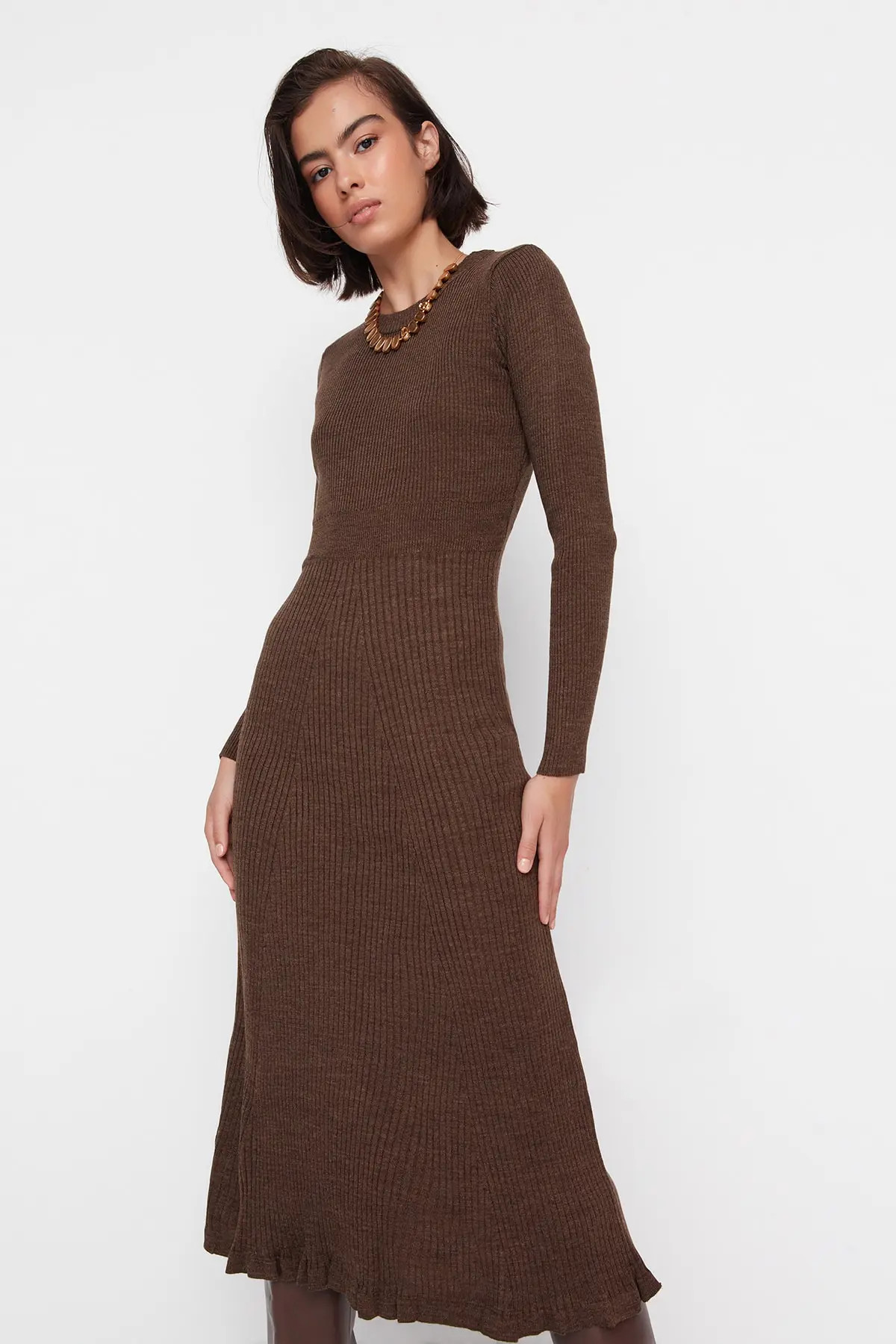 Trendyol Collection Kleid - Braun - A-Linie | Trendyol DE