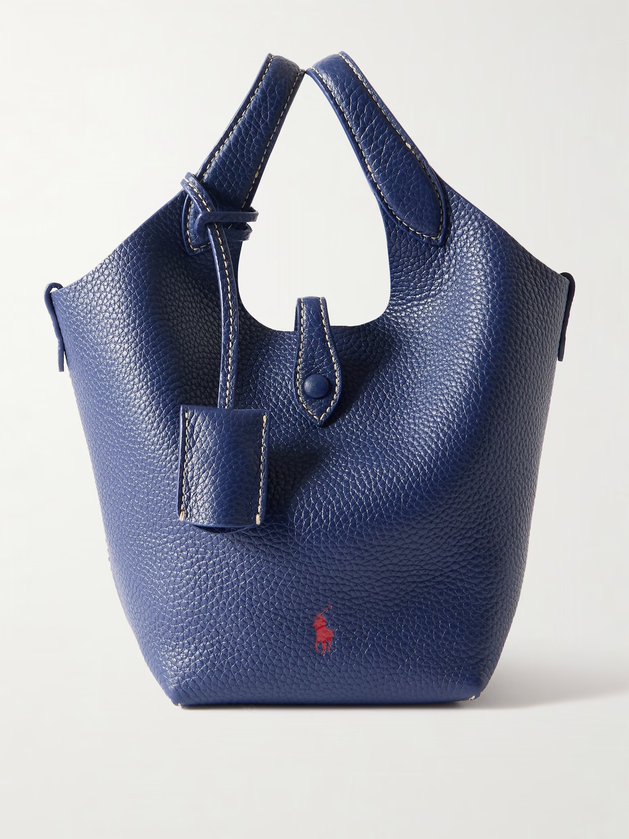 Polo Ralph Lauren - Polo Play Small Textured-leather Tote - Blue | NET-A-PORTER (US)