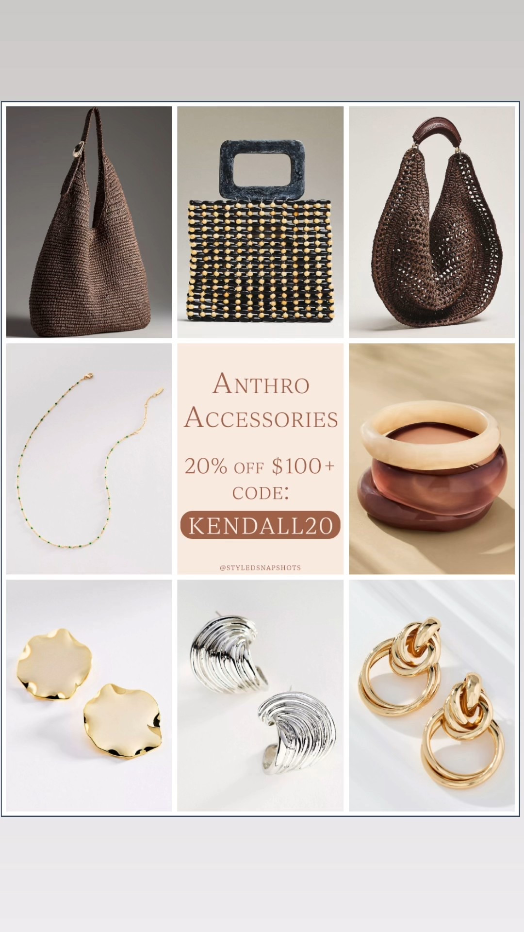 This weekend only, 20% off $100+ at Anthro with code KENDALL20