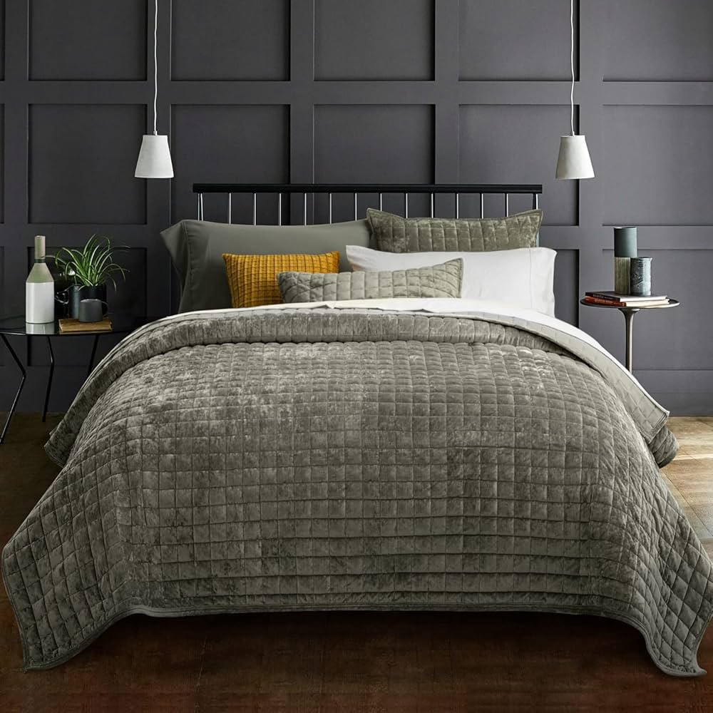 RECYCO Luxury Velvet Quilt Set King Size, Lightweight Velvet Comforter Set, Oversized Bedspread C... | Amazon (US)